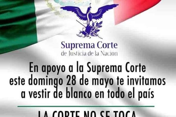 Abogados invitan a sumarse en apoyo a la SCJN vestidos de blanco