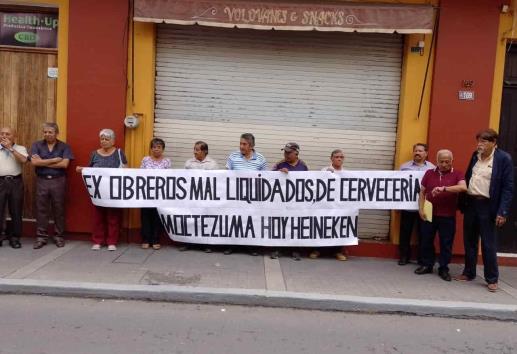 Se manifiestan ex trabajadores de Cervecería Moctezuma ante Conciliación y Arbitraje (+Video)