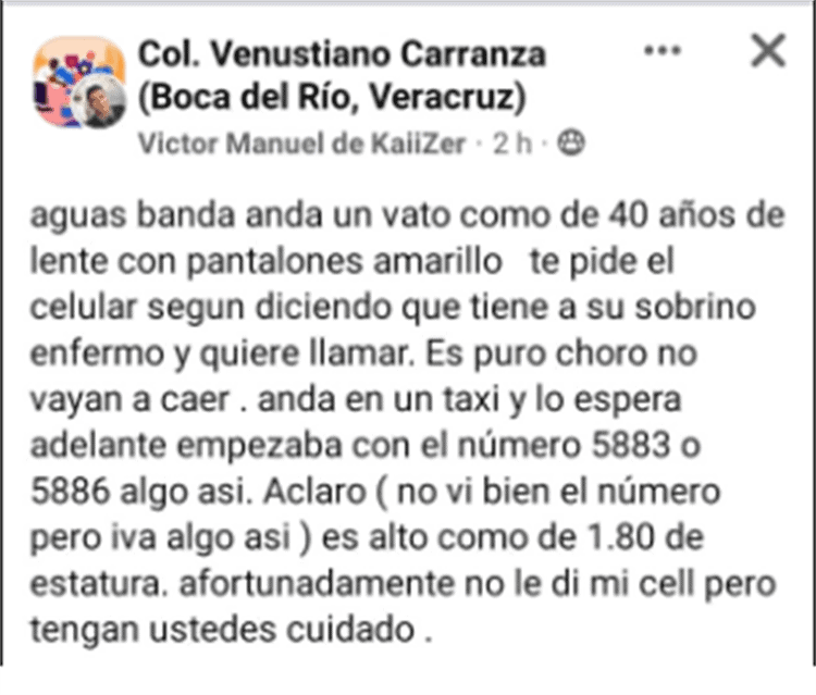 Revelan cómo opera ladrón de celulares en Veracruz