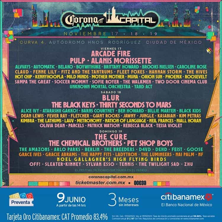 Bandas de rock encabezan el cartel del Festival Corona Capital 2023