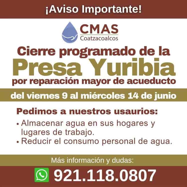 Anuncian cierre del Yurivia por reparación mayor del acueducto, ¡aquí todos los detalles!