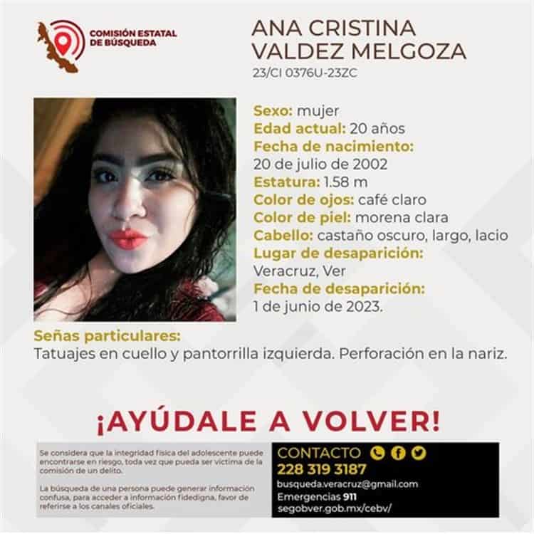 Ana Cristina desapareció en calles de Veracruz; urge localizarla