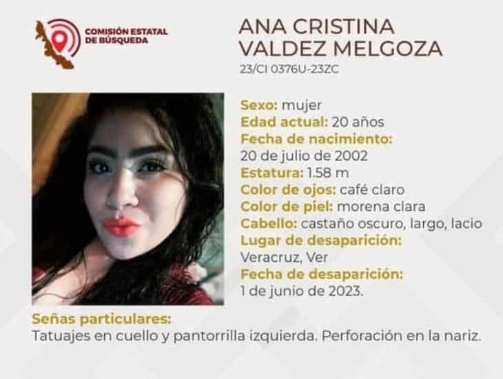 Ana Cristina desapareció en calles de Veracruz; urge localizarla