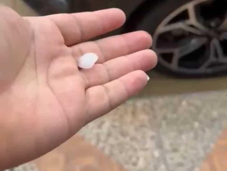 Por primera vez, cae granizo en zona rural de Las Choapas