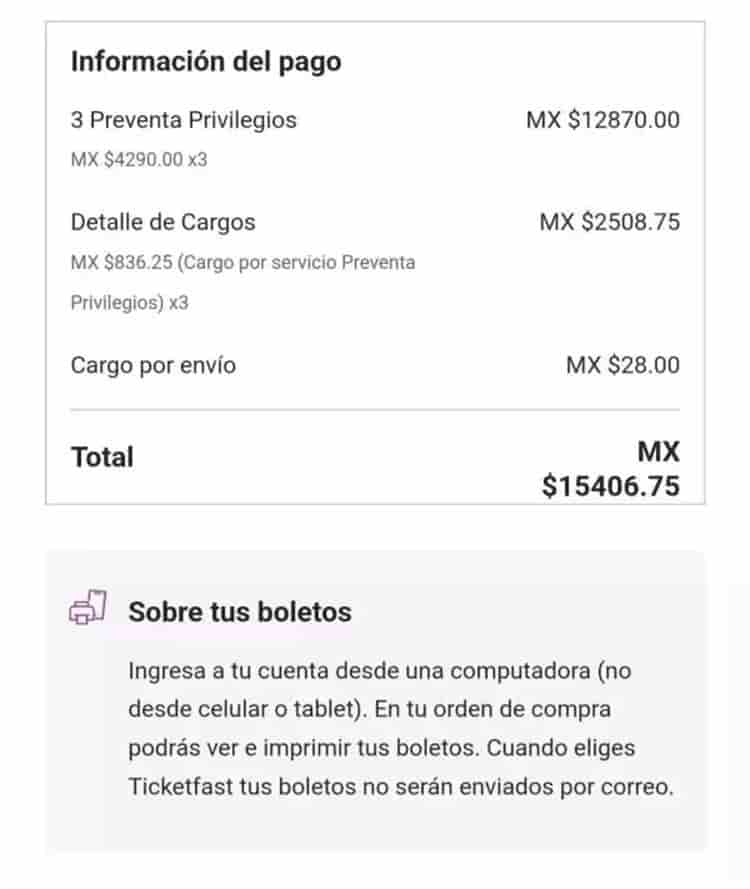 Ticketmaster cobra hasta 800 pesos de cargos por servicio para el Corona Capital