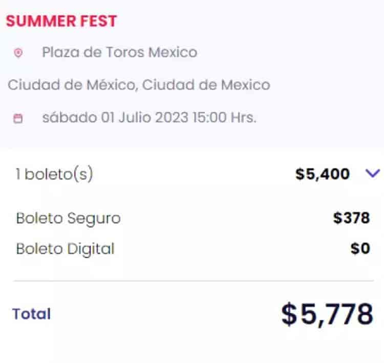 Ticketmaster cobra hasta 800 pesos de cargos por servicio para el Corona Capital