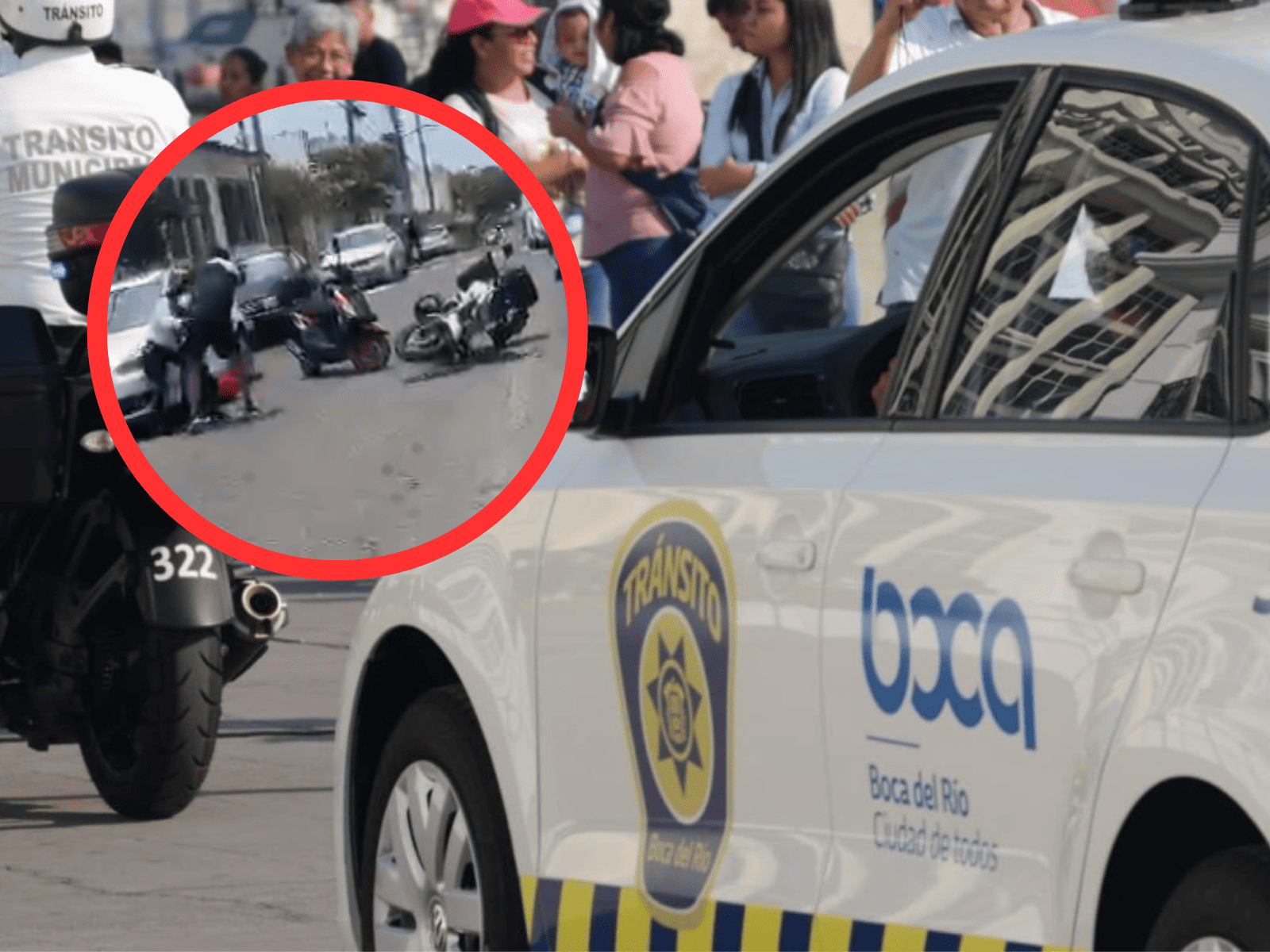 Graban a motociclista golpeando a Tránsito de Boca del Río