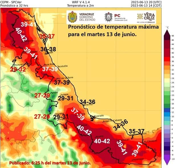 Clima en Veracruz: Calor con temperaturas de 42 grados para este día