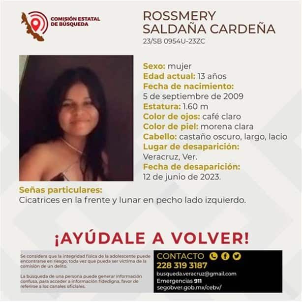 Rossmery Saldaña, niña de 13 años que está desaparecida en Veracruz