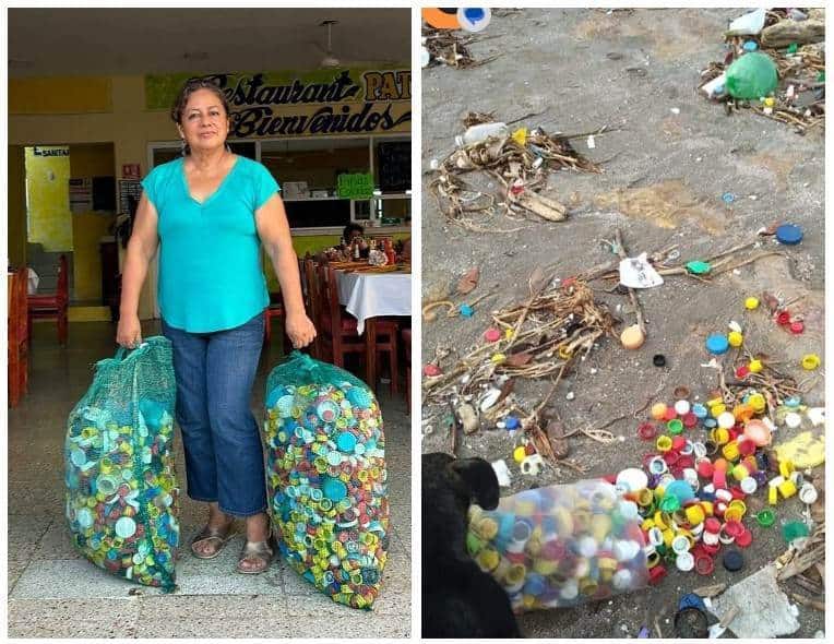 Recolectan tapas en playa de Cazones para apoyar a joven con leucemia