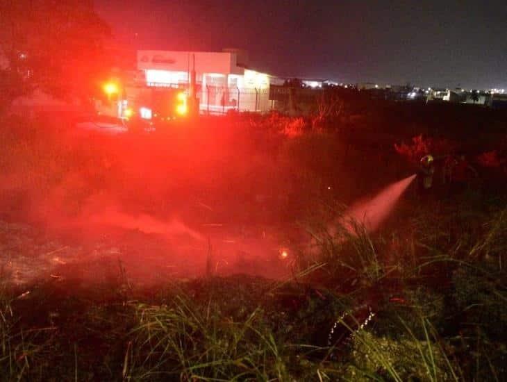 Incendio de pastizal en Coatzacoalcos provocado por altas temperaturas