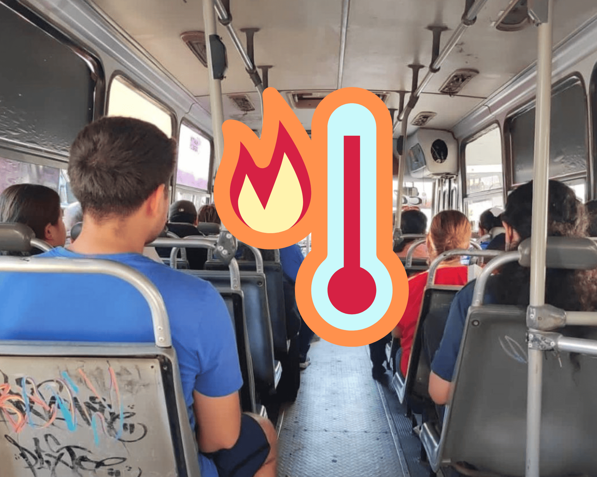 Ola de calor provoca desmayo en joven a bordo de camión urbano en Veracruz