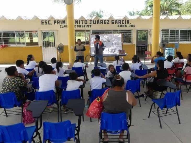 Imparte PC plática de prevención en caso de sismo en escuela de Ixhuatlán del Sureste