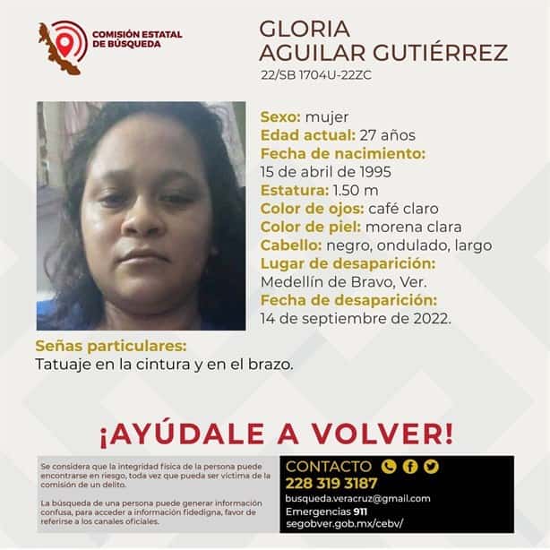 Continúa la búsqueda de Gloria Aguilar, desapareció hace 9 meses en Medellín de Bravo