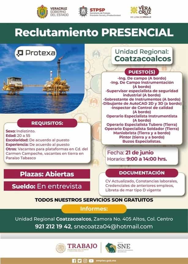 Empresas del sector industrial buscan personal en el sur de Veracruz; hay trabajo, pero lejos de casa