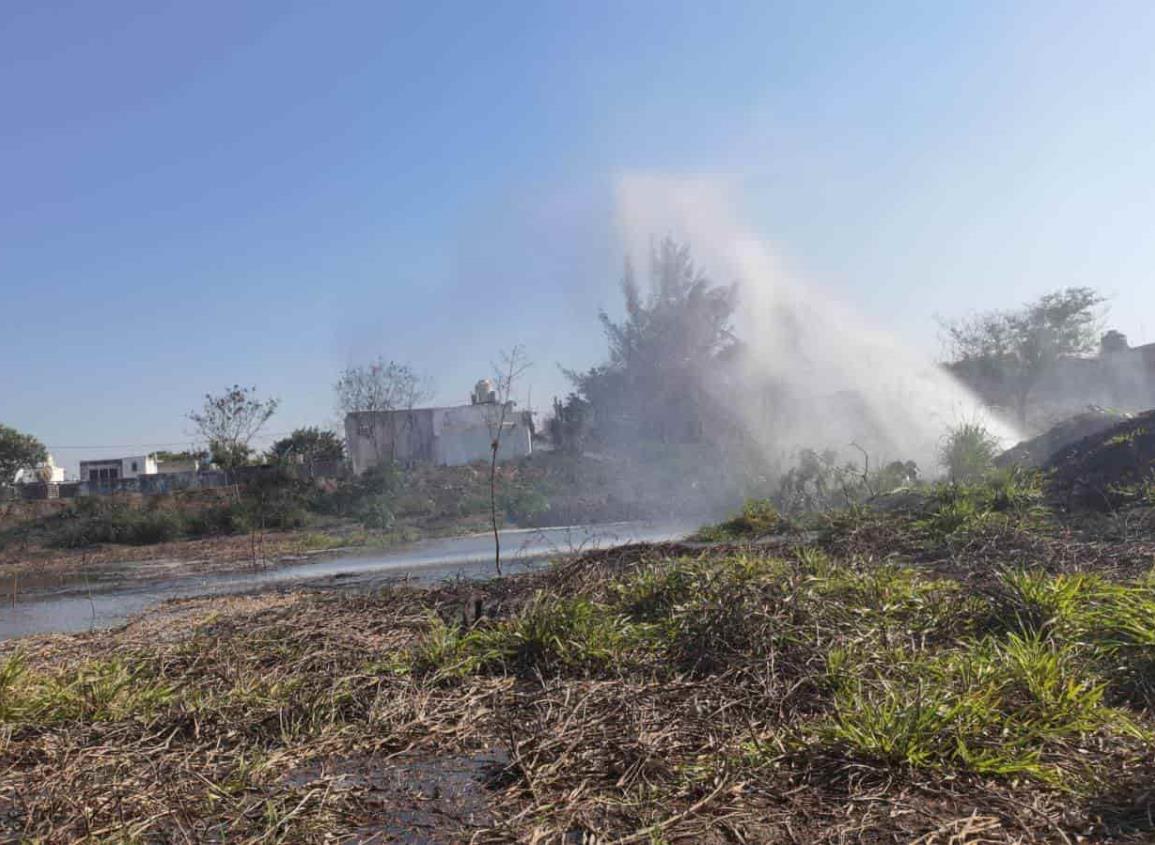 Masiva fuga de agua potable en Puente Moreno en plena sequía(+Video)