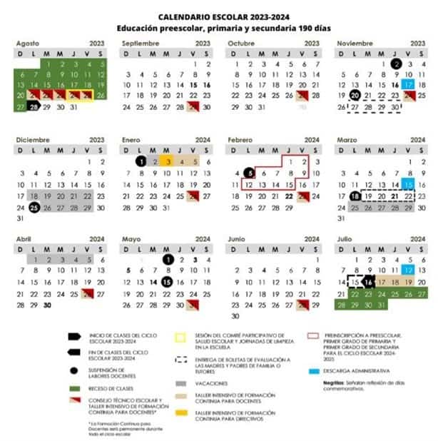 Así quedaría el calendario escolar 2023-2024