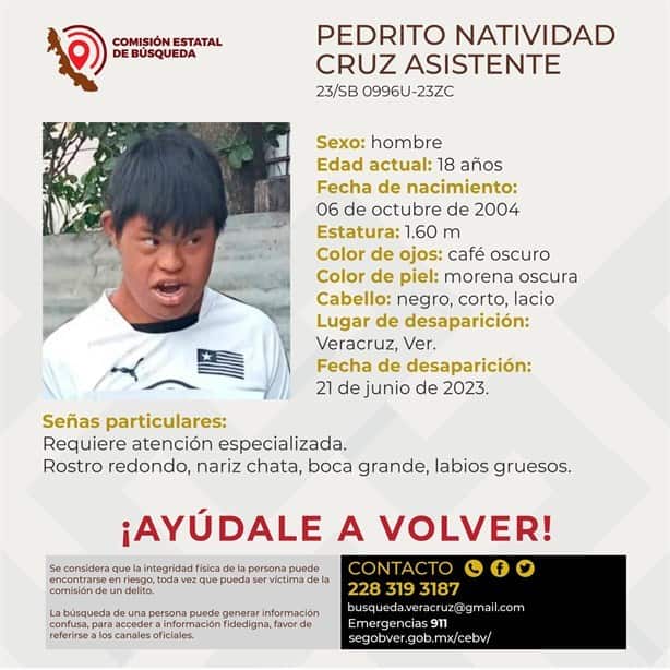 Desaparece joven de 18 años en Veracruz; necesita ayuda especializada