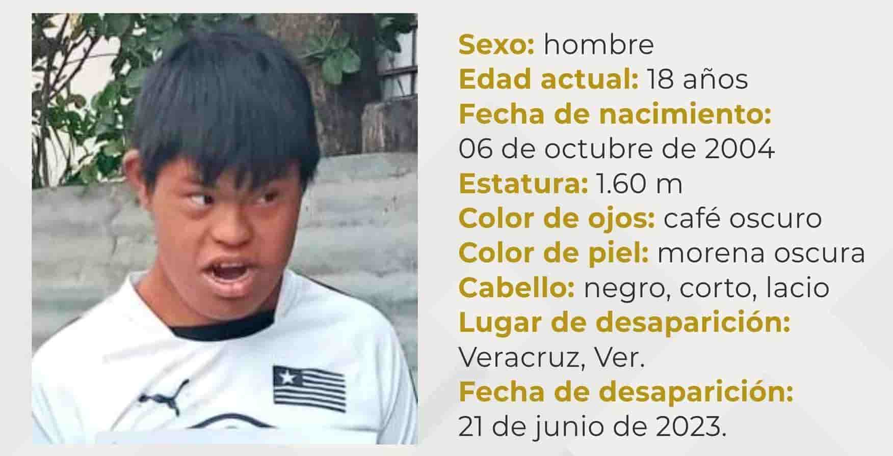 Desaparece joven de 18 años en Veracruz; necesita ayuda especializada