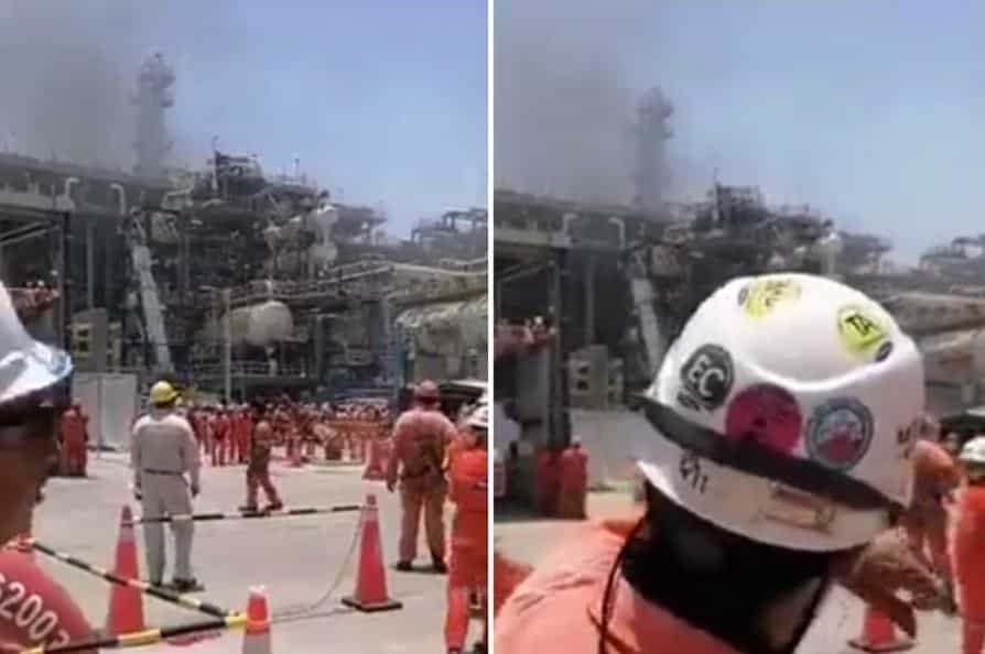 Explota una pipa en refinería Olmeca en Dos Bocas