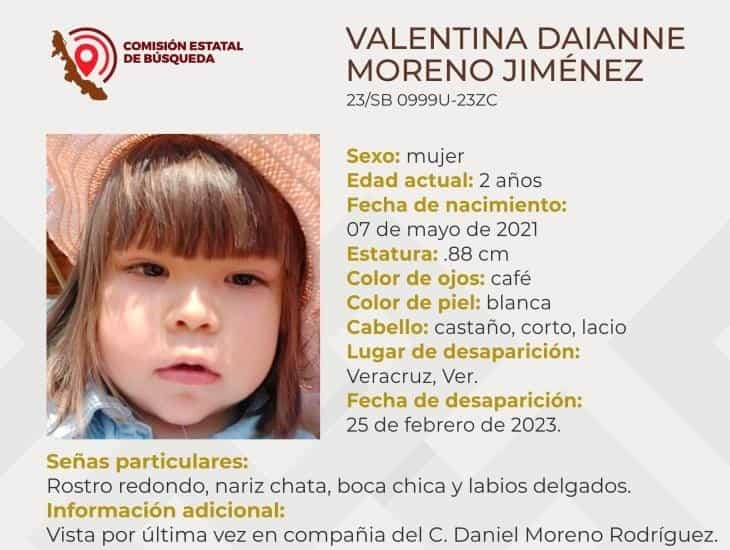 Continúa la búsqueda de Valentina, tiene 2 años desapareció en Veracruz