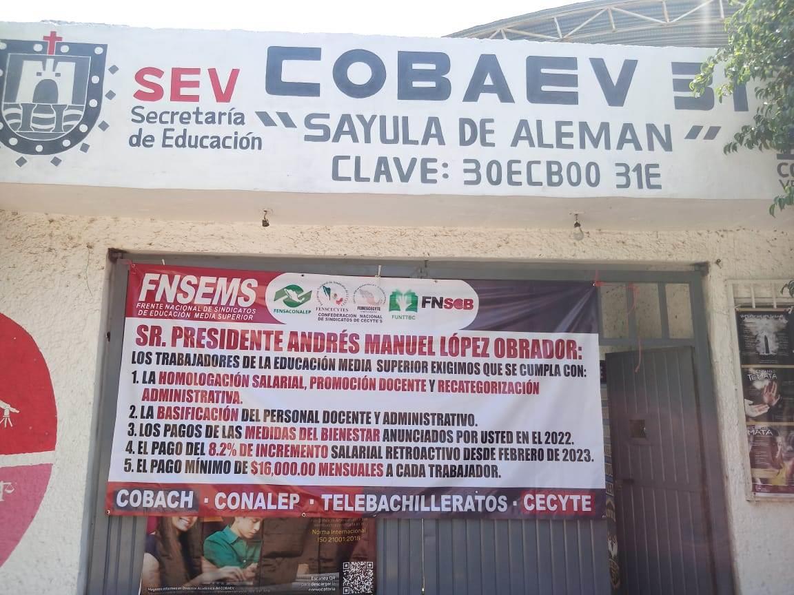 Más de 6000 alumnos sin clases en los diversos COBAEVs de la región por paro nacional