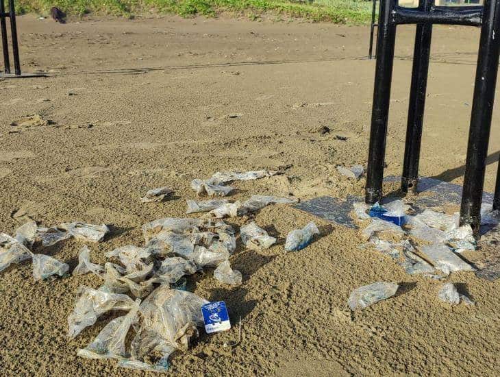 Más de 13 kilos de basura dejaron deportistas en playa de Coatzacoalcos