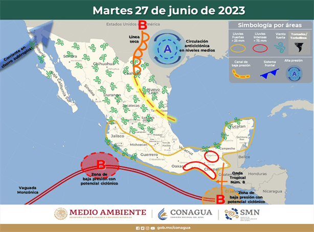 Onda Tropical 8: ¿Cuándo entra a México y qué estados serán afectados?