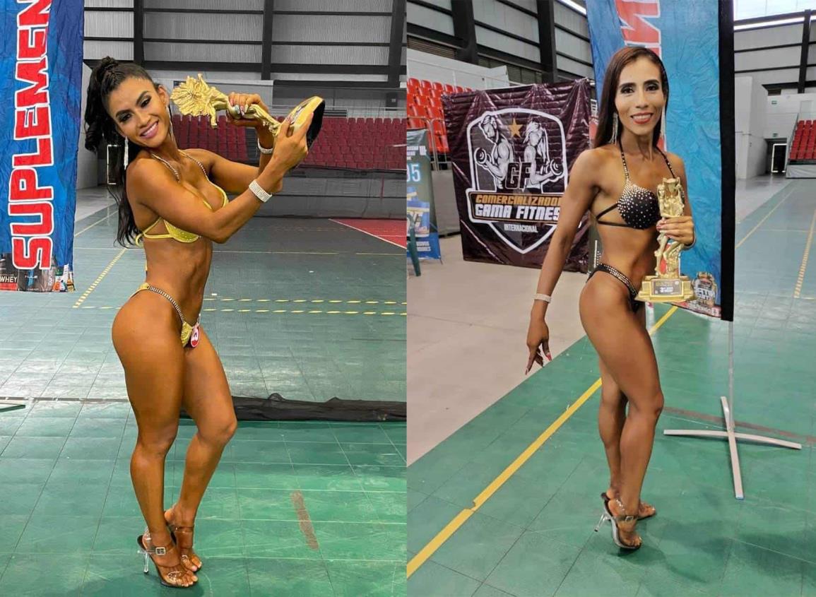 Fisiculturistas nanchitecas destacan en competencia nacional de bikinis