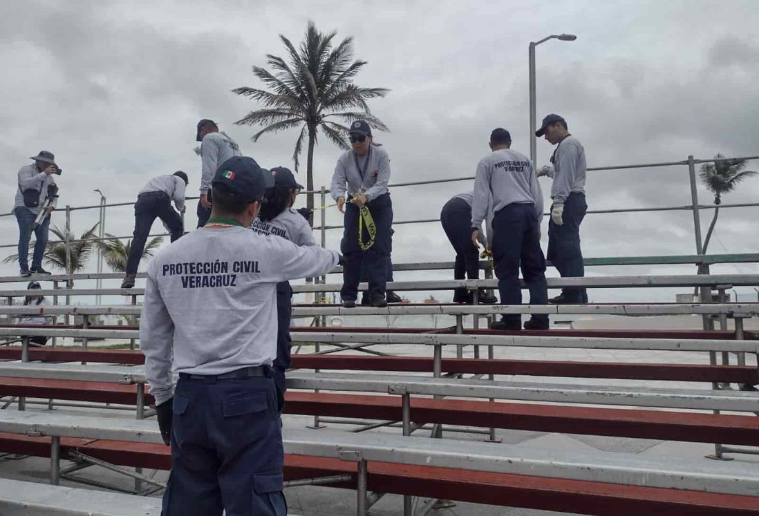 Avanza revisión de gradas previo a paseos del Carnaval de Veracruz 2023 | VIDEO