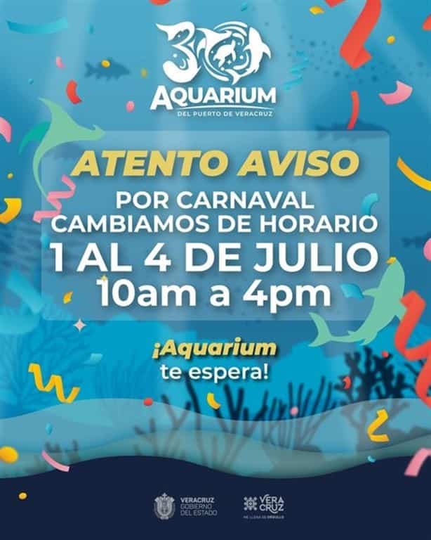 Aquarium modifica horarios debido a desfiles de Carnaval de Veracruz