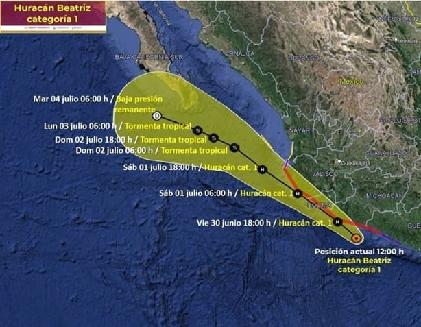 Huracán Beatriz EN VIVO: trayectoria, qué estados recorre y cómo afecta