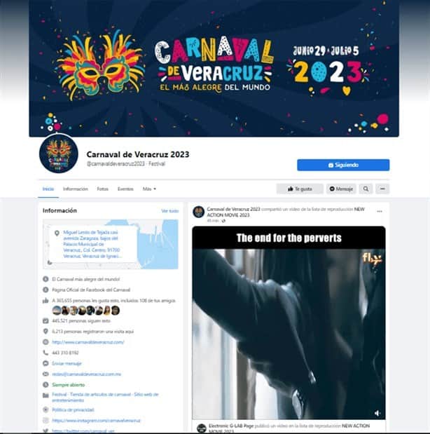 Los “Reyes” del hacker se apropian de la página del Carnaval de Veracruz 2023