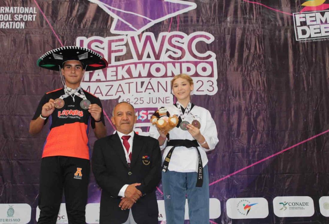 Brillan veracruzanos en Mundial Escolar de TKD