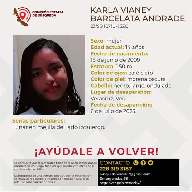 Buscan a Karla Vianey de 14 años, desapareció en Veracruz