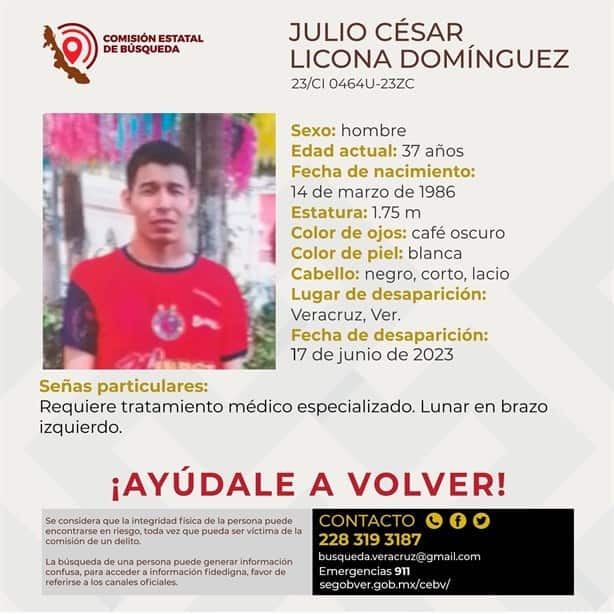 Desaparece hombre en la ciudad de Veracruz