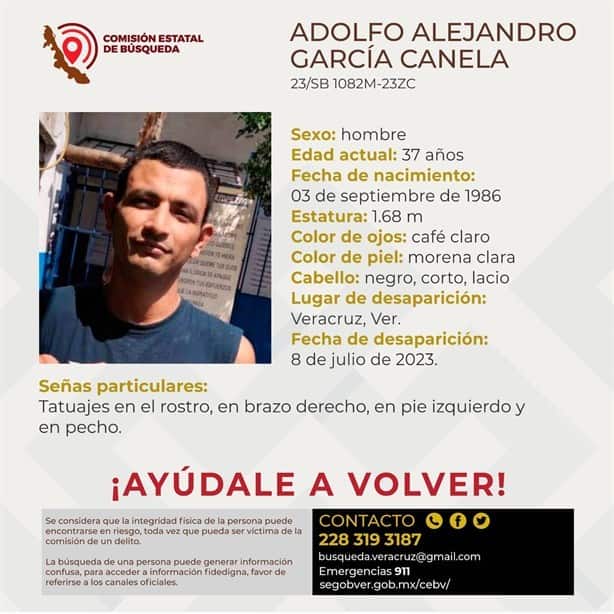 Reportan como desaparecido a Adolfo Alejandro en el puerto de Veracruz