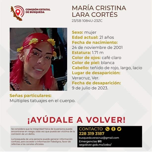 Desaparece la joven María Cristina Lara en el puerto de Veracruz