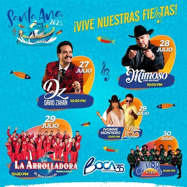 Estos son los éxitos de los artistas invitados a las fiestas de Santa Ana 2023