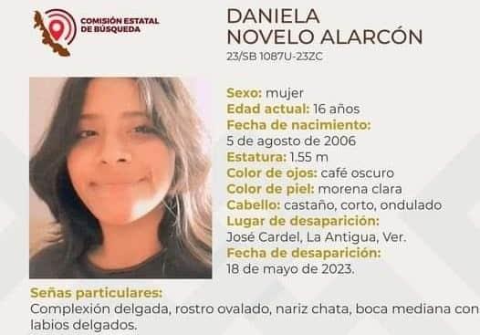 Reportan la desaparición de Daniela Novelo Alarcón en Cardel