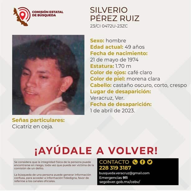 Silverio Pérez es buscado por su familia desde abril, desapareció en Veracruz