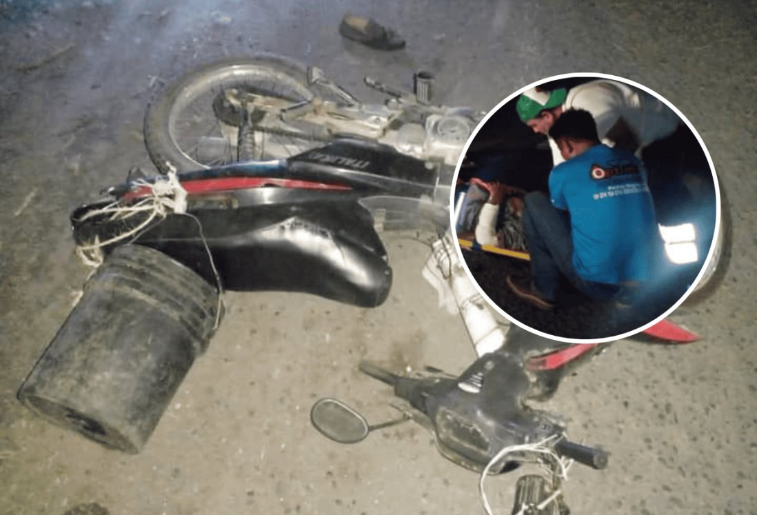 Camioneta de CFE arrolla a motociclista y escapa en Tlalixcoyan
