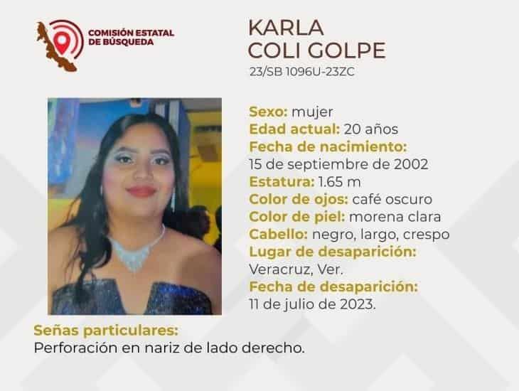 Karla Coli lleva dos días desaparecida en la ciudad de Veracruz