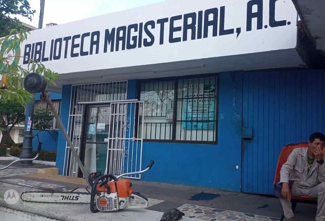 Vandalizan Biblioteca Magisterial del Parque Zamora de Veracruz