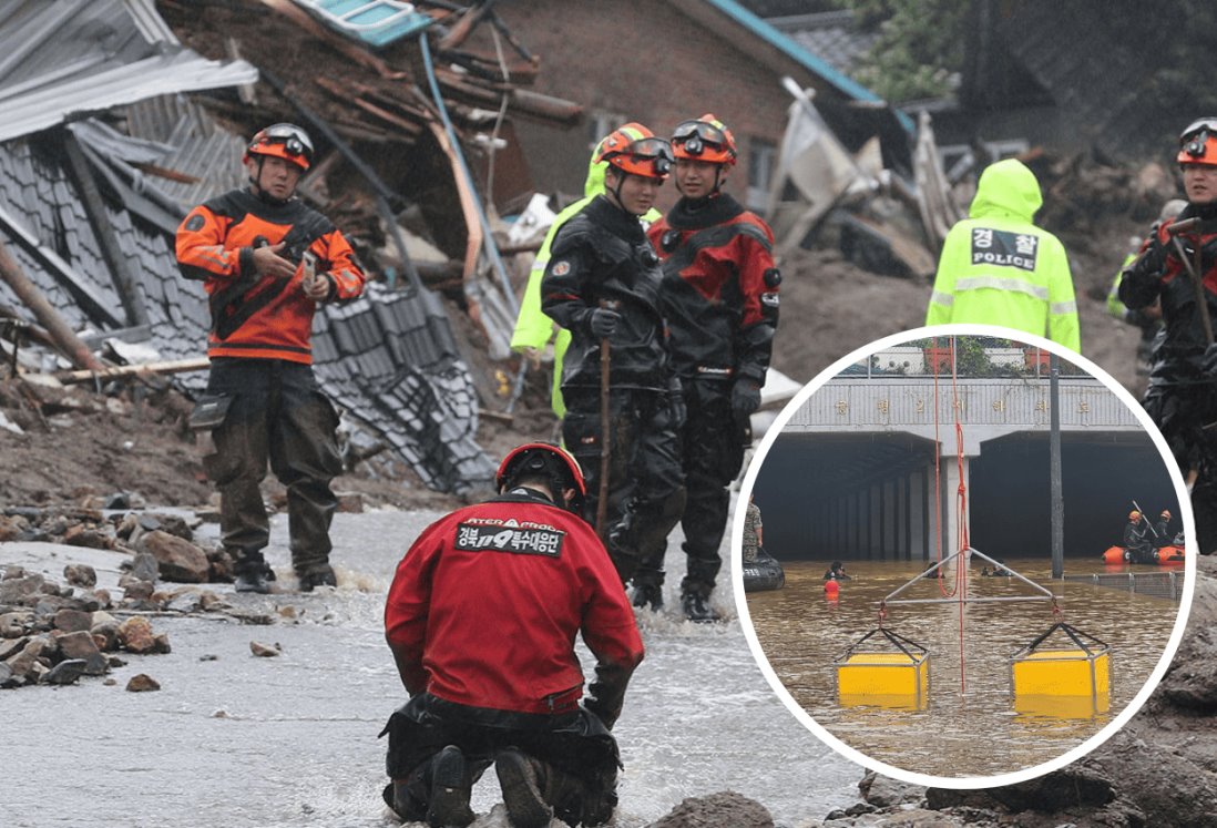 Lluvias dejan al menos 37 muertos en Corea del Sur