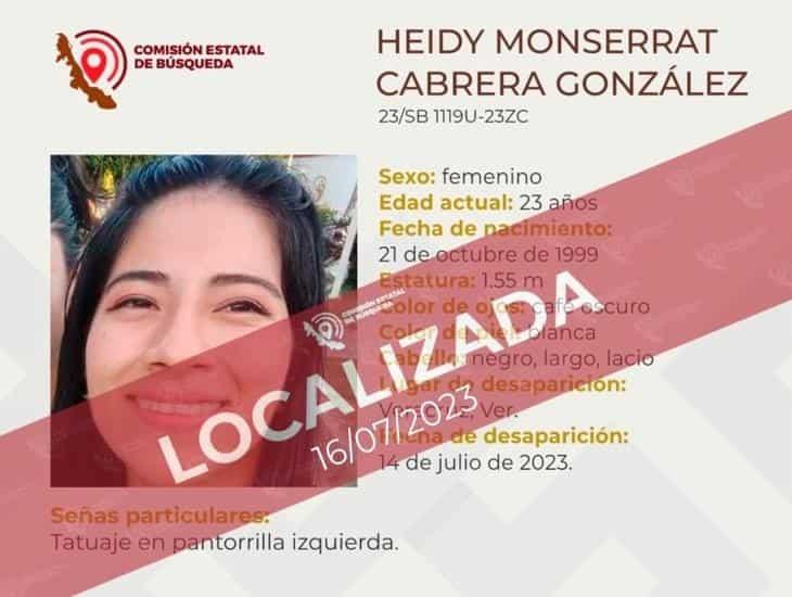 Hallan con vida a Heidy Monserrat, había desaparecido en Veracruz