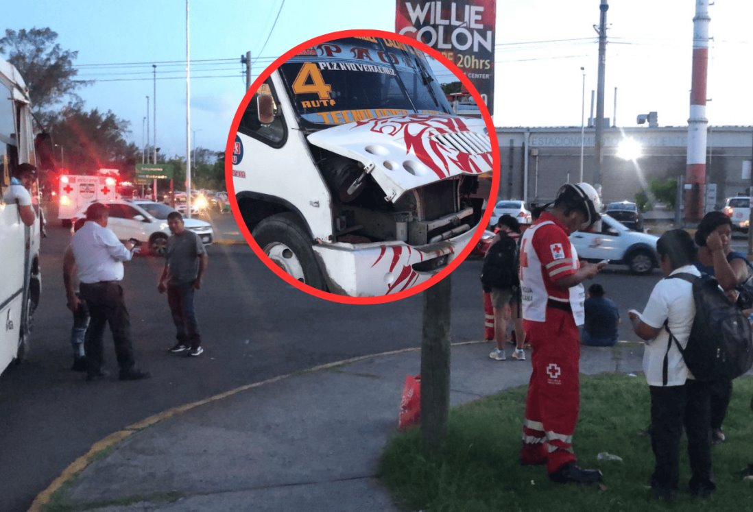 Camión de pasaje sufre accidente, en Veracruz; hay 6 lesionados | VIDEO