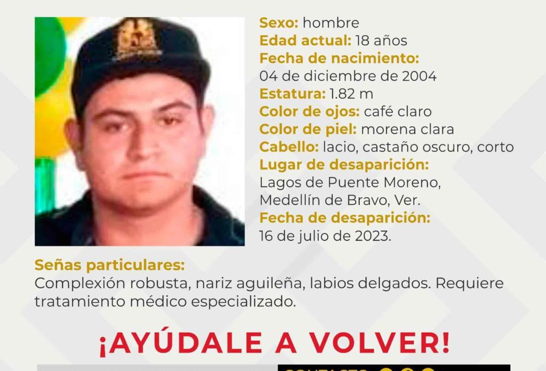 Buscan a joven desaparecido en Medellín de Bravo
