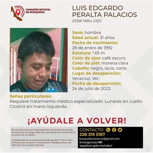 Desaparece joven en Veracruz; requiere tratamiento médico