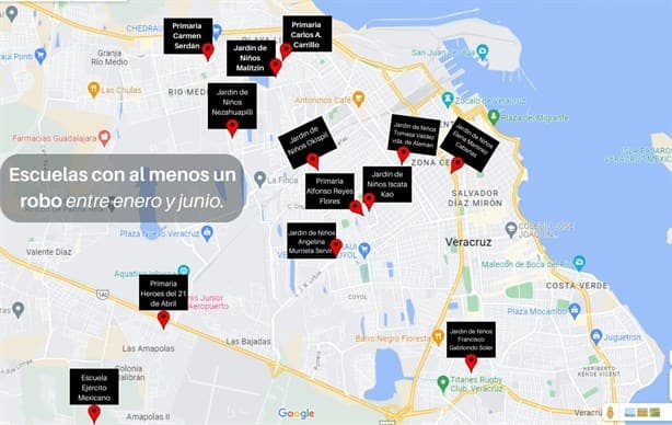 Robaron 27 veces a escuelas de Veracruz y Boca del Río